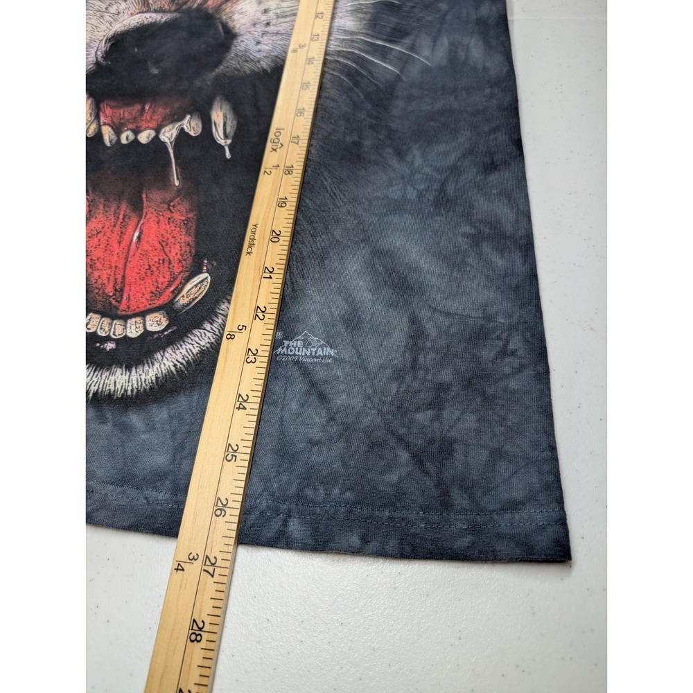 The Mountain Snarling Alpha Wolf‎ T Shirt Small Gray Black Tie Dye 2009 USA - Picture 8 of 8